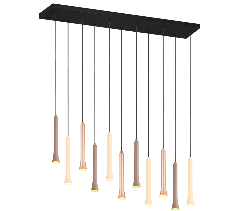 Fiato LED pendant 11-pc 115 cm matt black/multicolor — 352011117