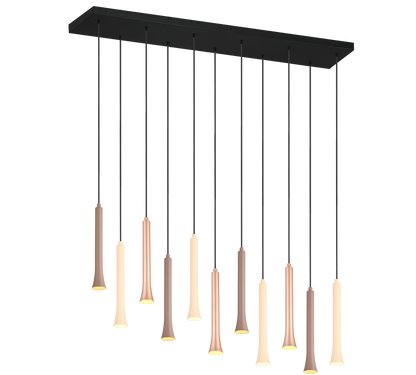 Fiato LED pendant 11-pc 115 cm matt black/multicolor — 352011117