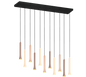 Fiato LED pendant 11-pc 115 cm matt black/multicolor — 352011117