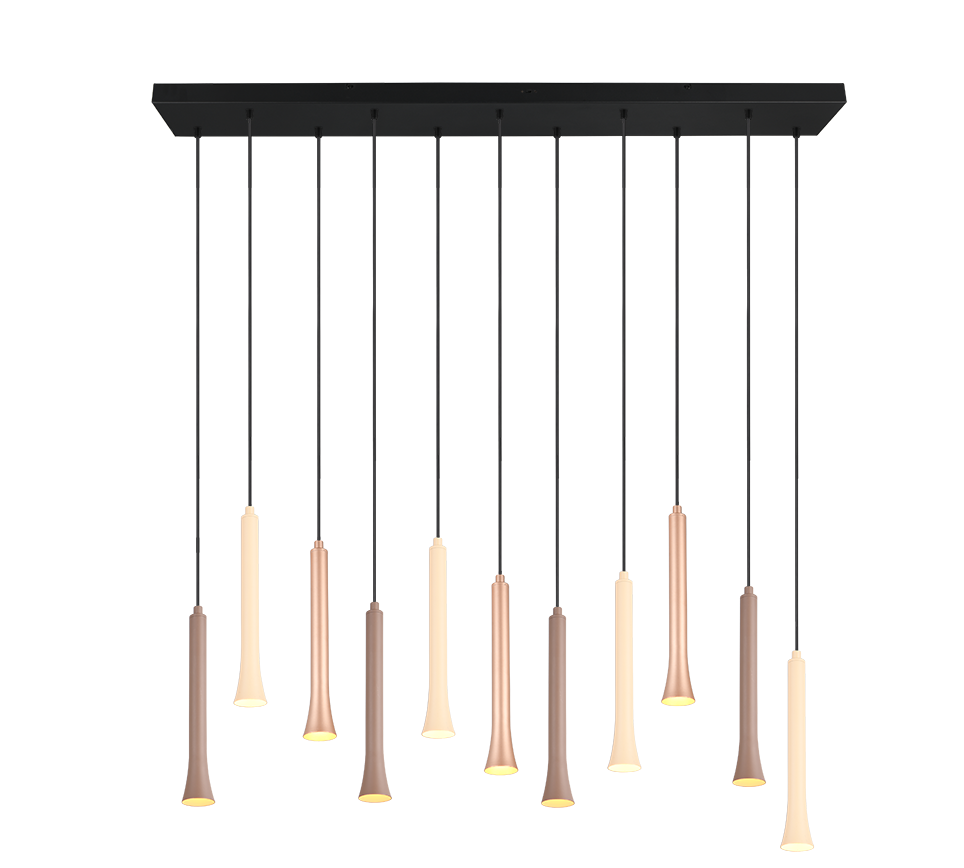 Fiato LED pendant 11-pc 115 cm matt black/multicolor — 352011117