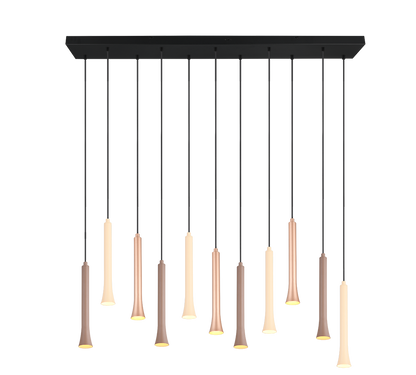 Fiato LED pendant 11-pc 115 cm matt black/multicolor — 352011117