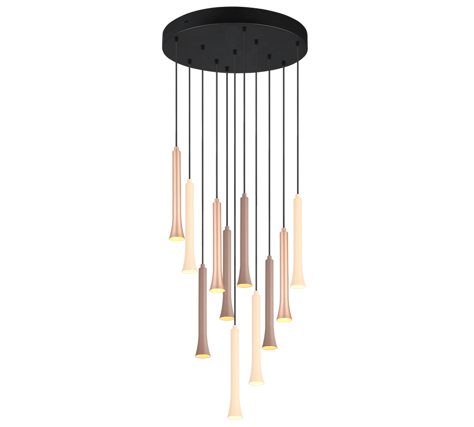 Fiato LED pendant 11-pc 40 cm matt black/multicolor — 352091117