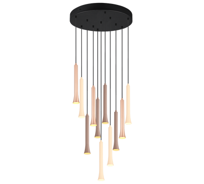 Fiato LED pendant 11-pc 40 cm matt black/multicolor — 352091117