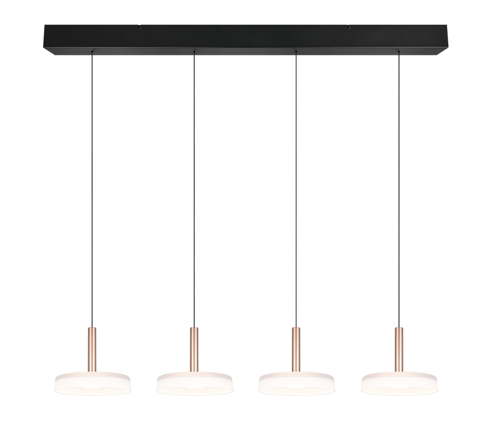 Celeste LED pendant 4-pc matt black/white/coffee brown — 354910465