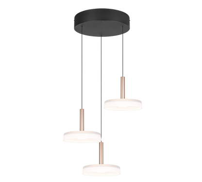 Celeste LED pendant 3-pc matt black/white/coffee brown — 354930365