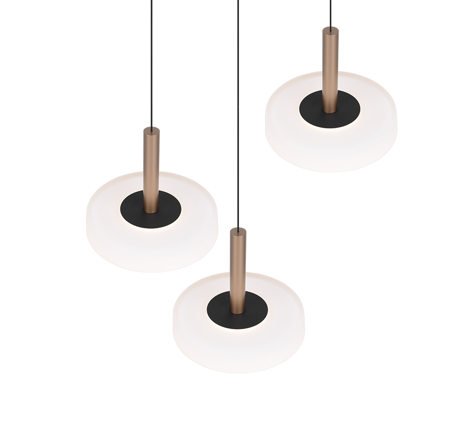 Celeste LED pendant 3-pc matt black/white/coffee brown — 354930365