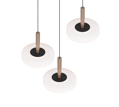 Celeste LED pendant 3-pc matt black/white/coffee brown — 354930365