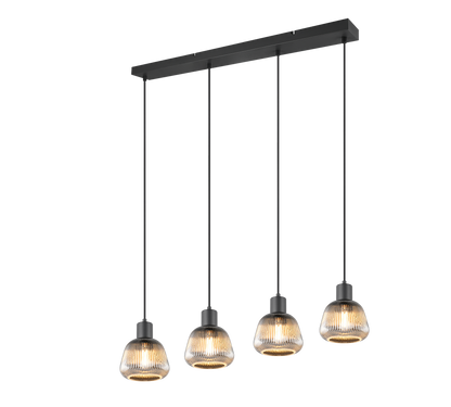 Tarifa pendant 4-pc E27 matt black/chrome plated — 362800432