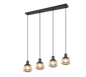 Tarifa pendant 4-pc E27 matt black/chrome plated — 362800432