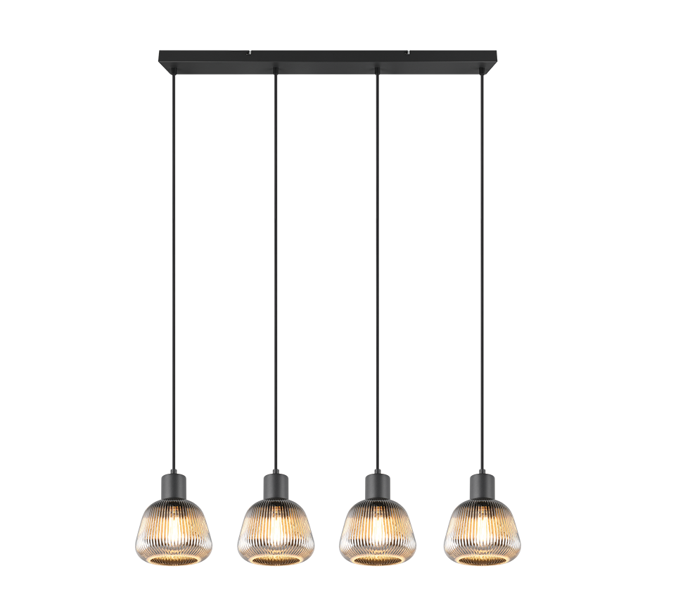 Tarifa pendant 4-pc E27 matt black/chrome plated — 362800432