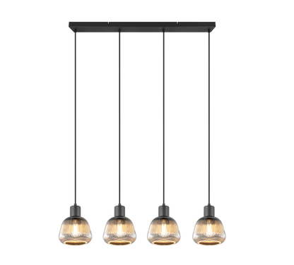 Tarifa pendant 4-pc E27 matt black/chrome plated — 362800432
