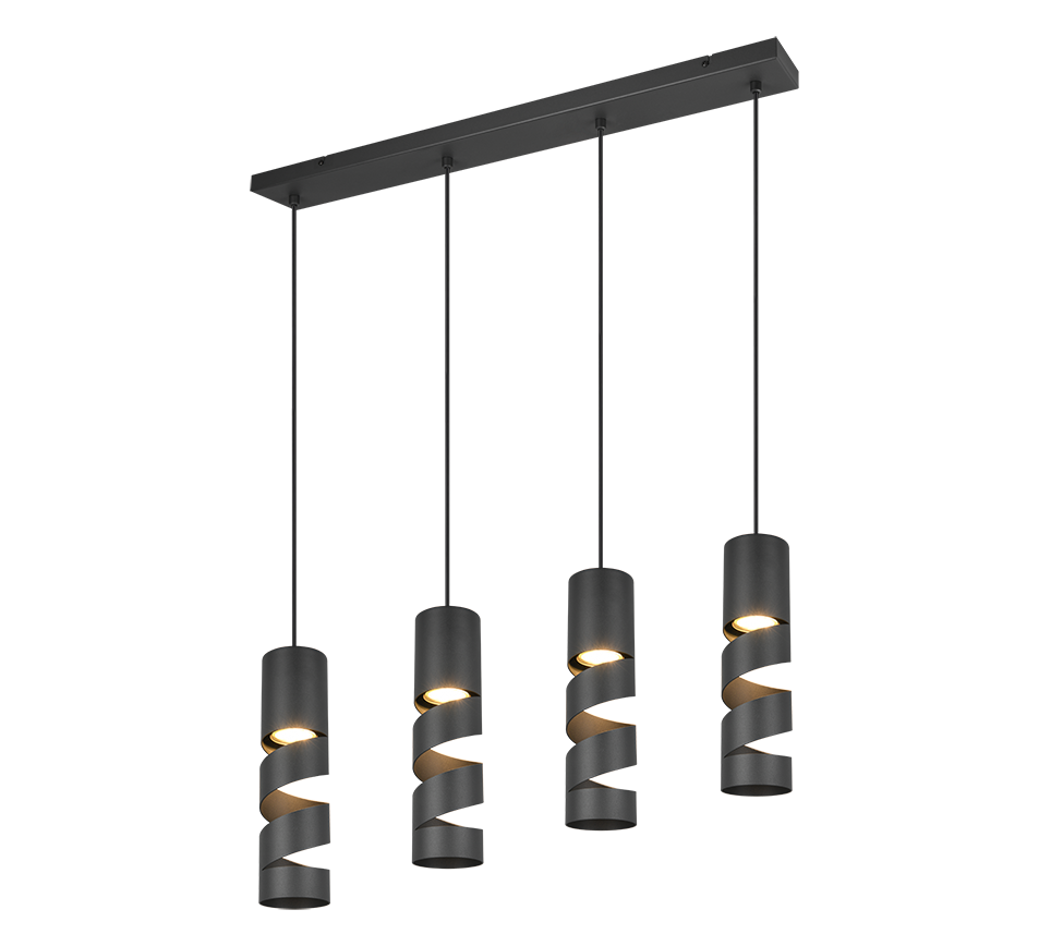 Stream pendant 4-pc GU10 matt black — 364000432