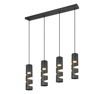 Stream pendant 4-pc GU10 matt black — 364000432