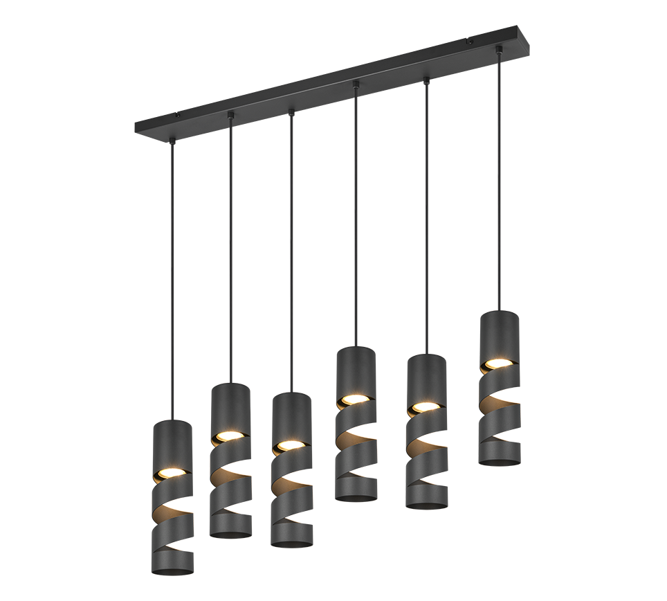 Stream pendant 6-pc GU10 matt black — 364000632