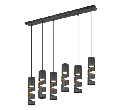 Stream pendant 6-pc GU10 matt black — 364000632
