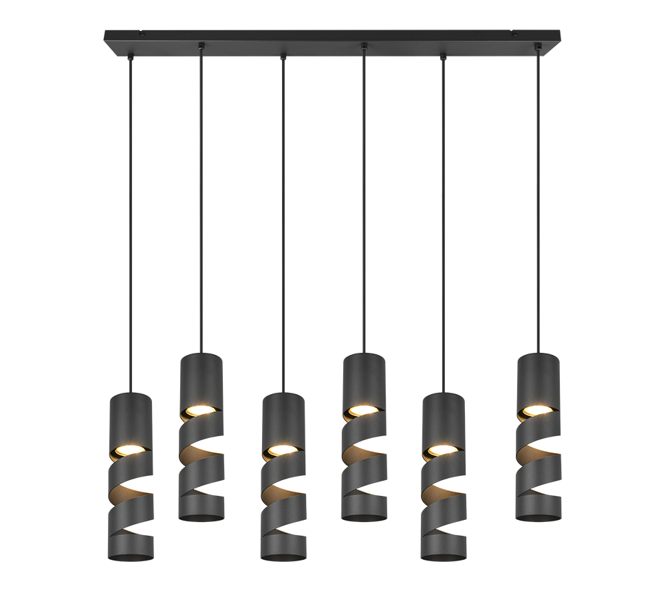 Stream pendant 6-pc GU10 matt black — 364000632