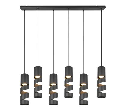 Stream pendant 6-pc GU10 matt black — 364000632