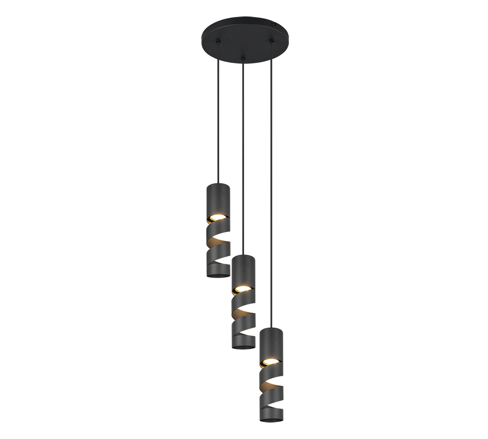 Stream pendant 3-pc GU10 matt black — 364030332