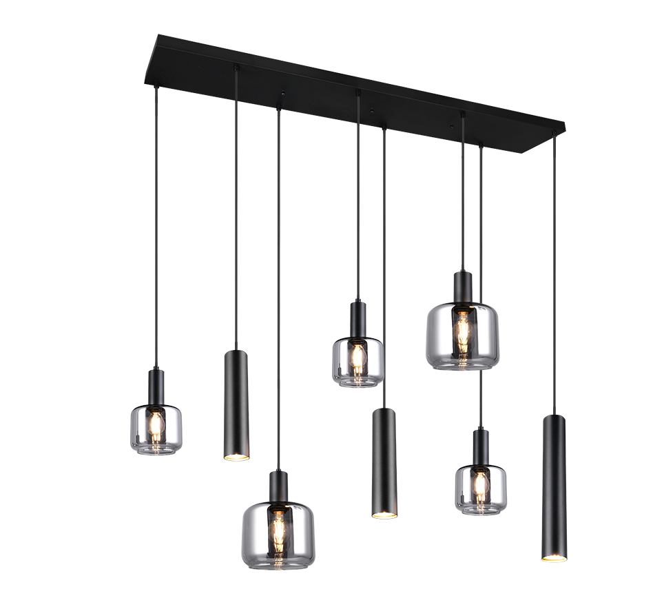 Mataro pendant 8-pc matt black/chrome plated — 364100832