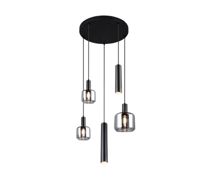 Mataro pendant 5-pc matt black/chrome plated — 364130532