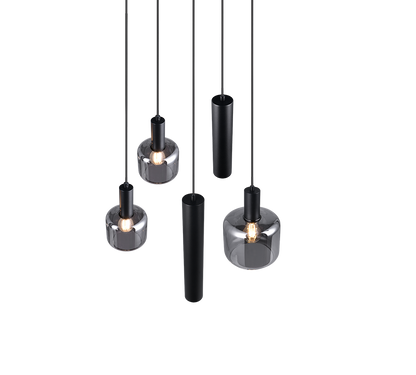 Mataro pendant 5-pc matt black/chrome plated — 364130532