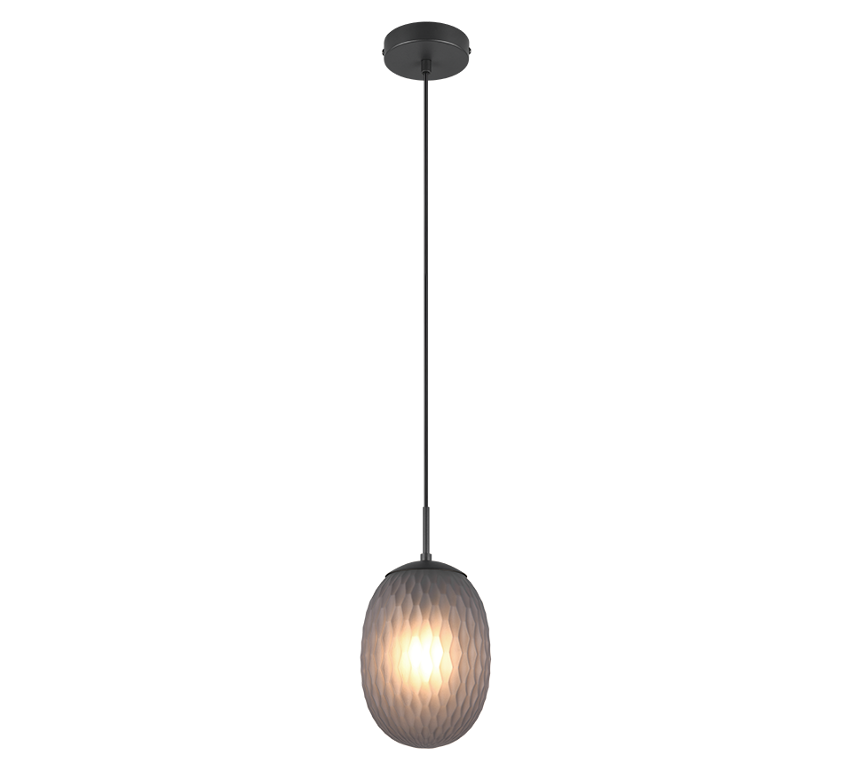 Facette pendant 1-pc E27 matt black/smoke — 364200154