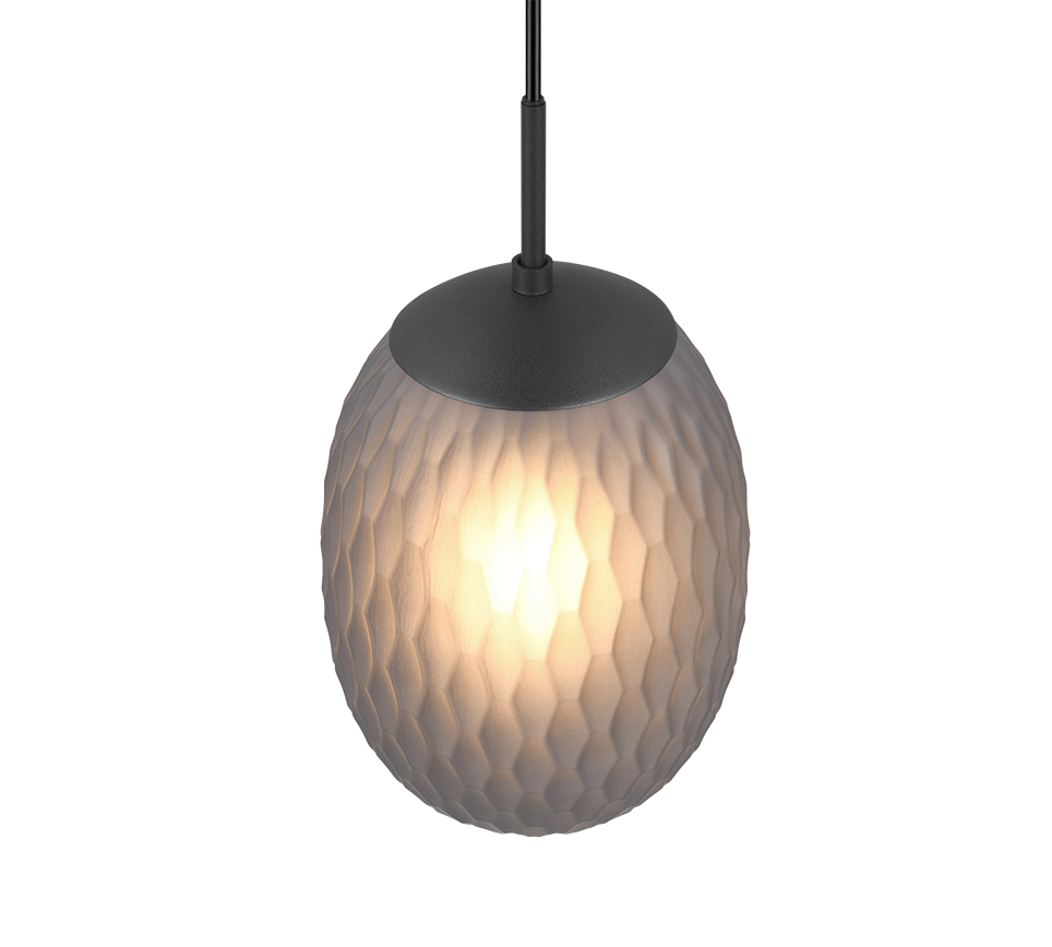 Facette pendant 1-pc E27 matt black/smoke — 364200154