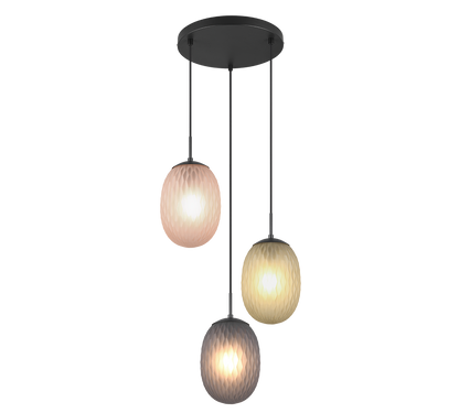 Facette pendant 3-pc E27 matt black/multicolor — 364230317
