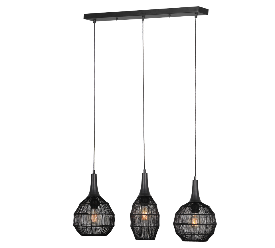 Soraya pendant 3-os E27 matt black — 365400332