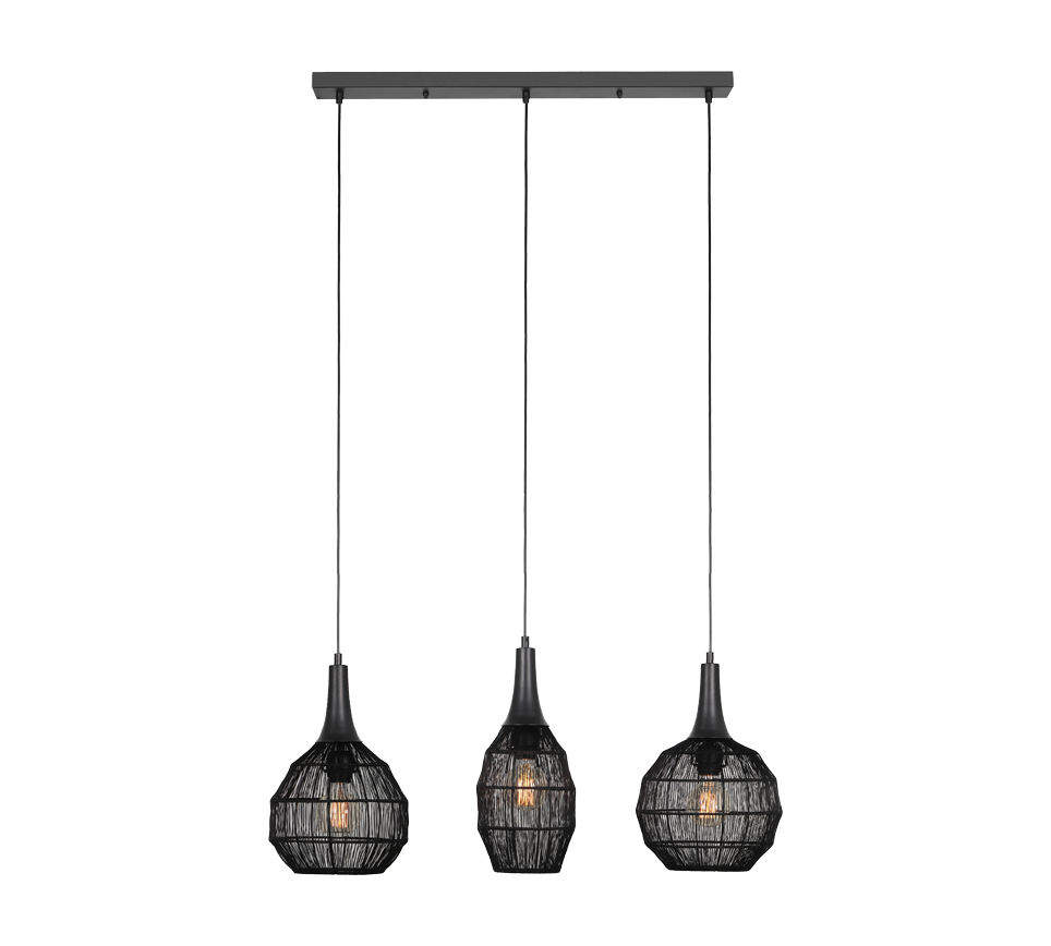Soraya pendant 3-os E27 matt black — 365400332
