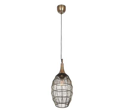 Soraya pendant 26 x 48 cm E27 matt black/antique brass — 365420104