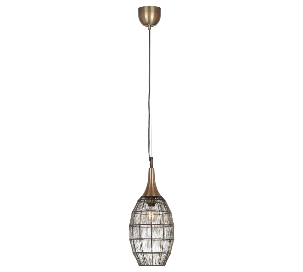 Soraya pendant 26 x 48 cm E27 matt black/antique brass — 365420104