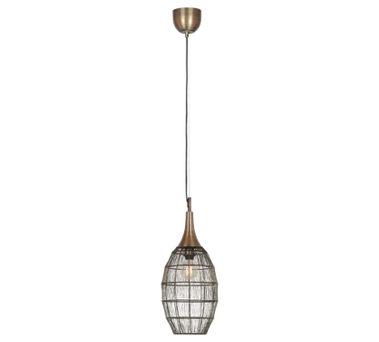 Soraya pendant 26 x 48 cm E27 matt black/antique brass — 365420104