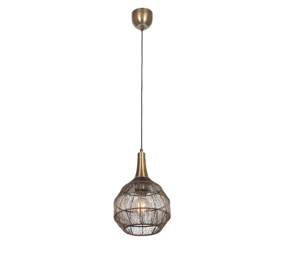 Soraya pendant 26 x 27 cm E27 matt black/antique brass — 365430104