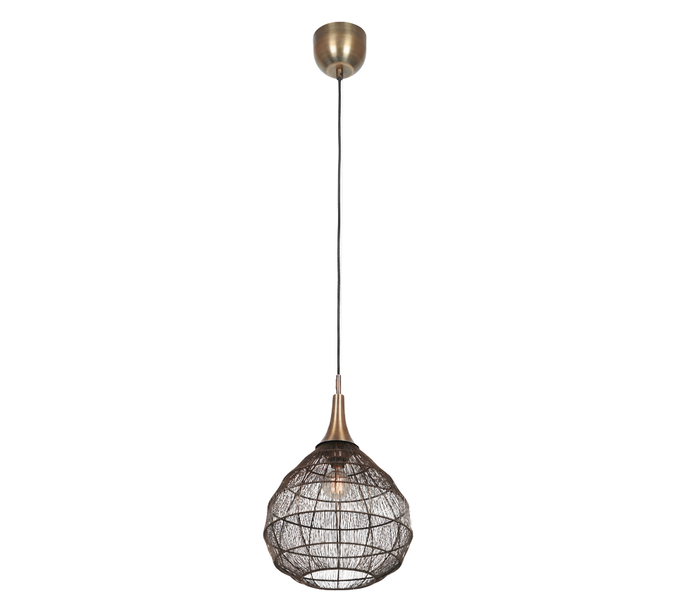 Soraya pendant 42 cm E27 matt black/antique brass — 365440104