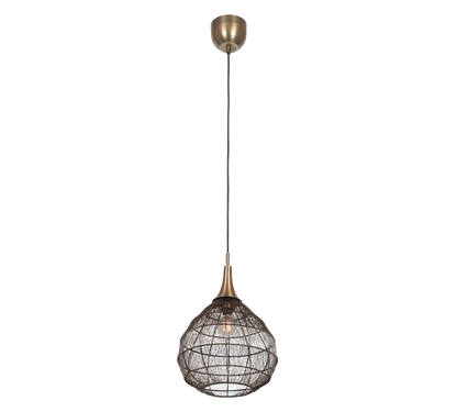 Soraya pendant 42 cm E27 matt black/antique brass — 365440104
