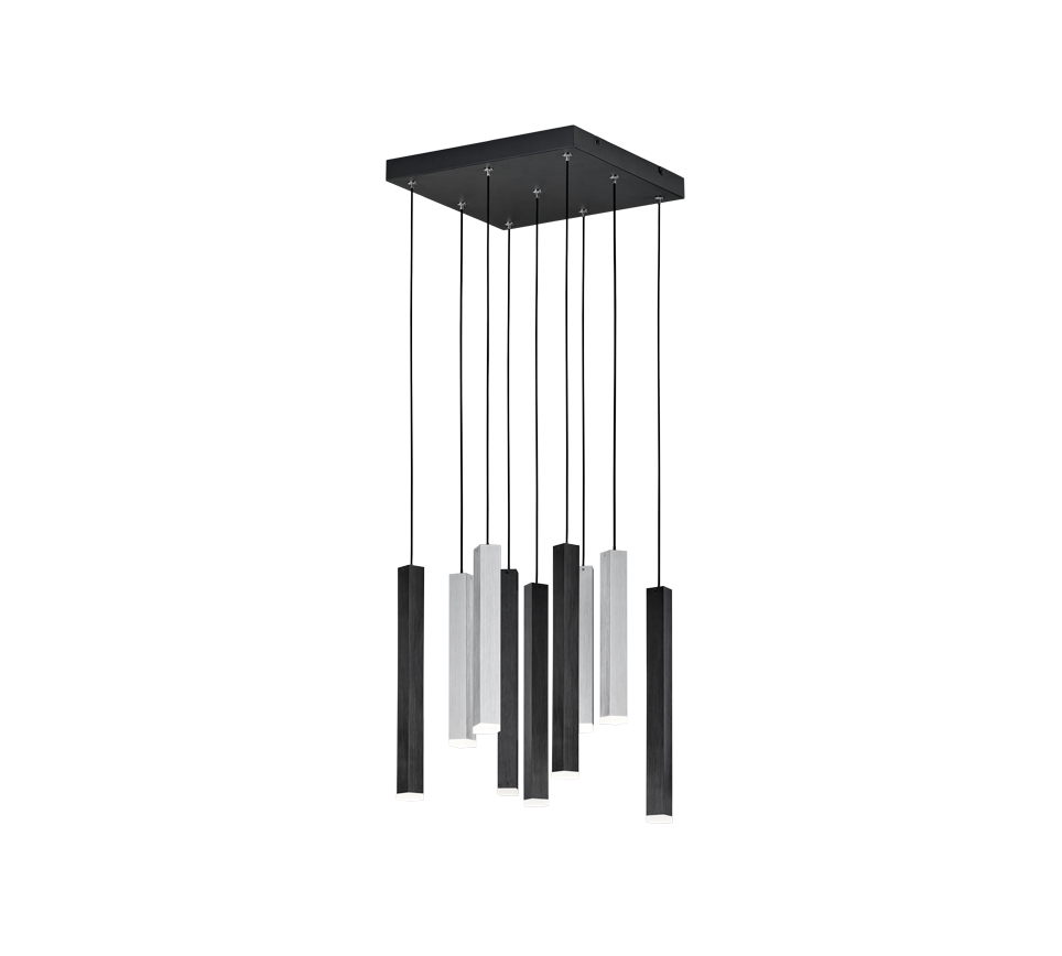 Civeto LED pendant 9-pc matt black — 373510932