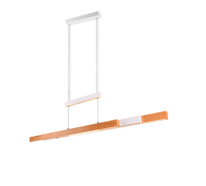 Trajan LED pendant matt white/wood — 375390531