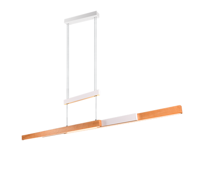 Trajan LED pendant matt white/wood — 375390531
