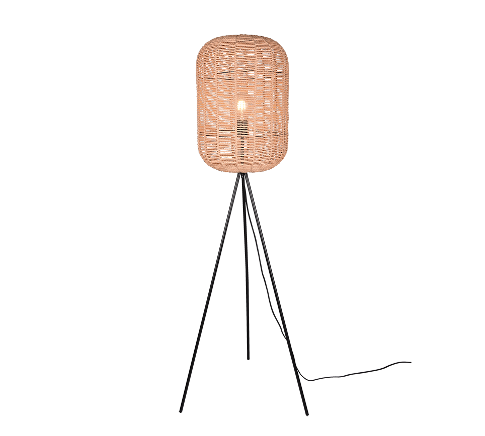 Runa floor lamp E27 matt black/sisal — 403000132