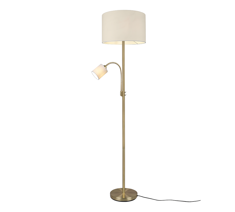 Hotel floor lamp E27+E14 matt brass — 403900208