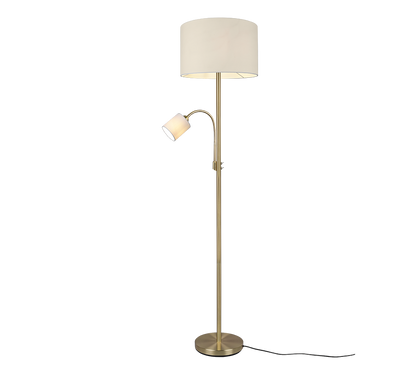 Hotel floor lamp E27+E14 matt brass — 403900208