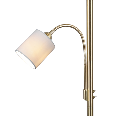 Hotel floor lamp E27+E14 matt brass — 403900208