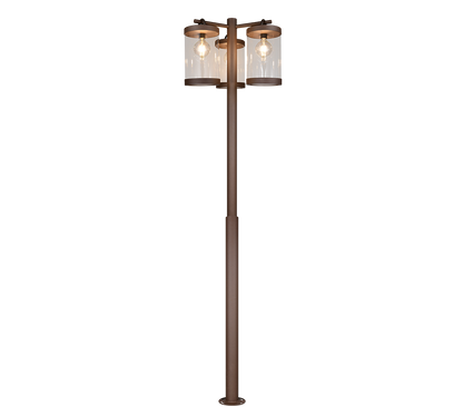 Sambesi pole lamp 240 cm 3xE27 rustic dusk sensor — 404160324