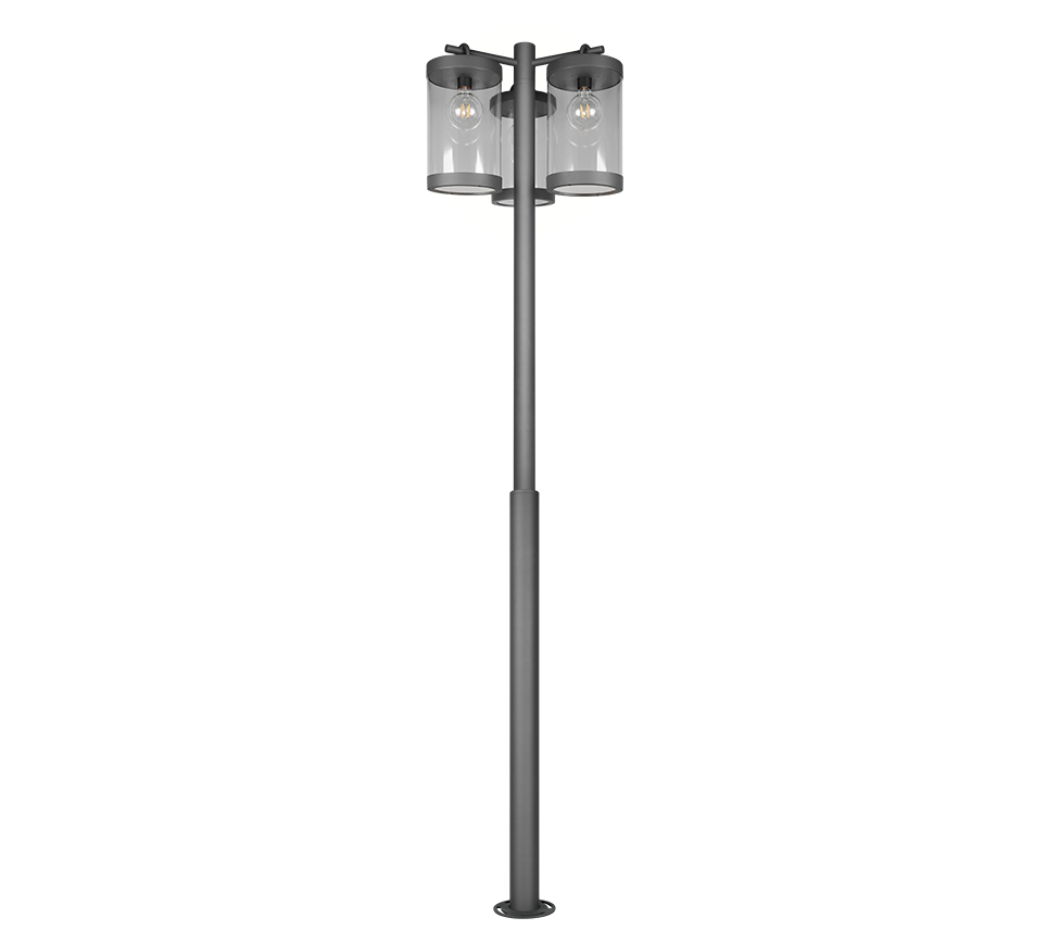 Sambesi pole lamp 240 cm 3xE27 anthracite dusk sensor — 404160342