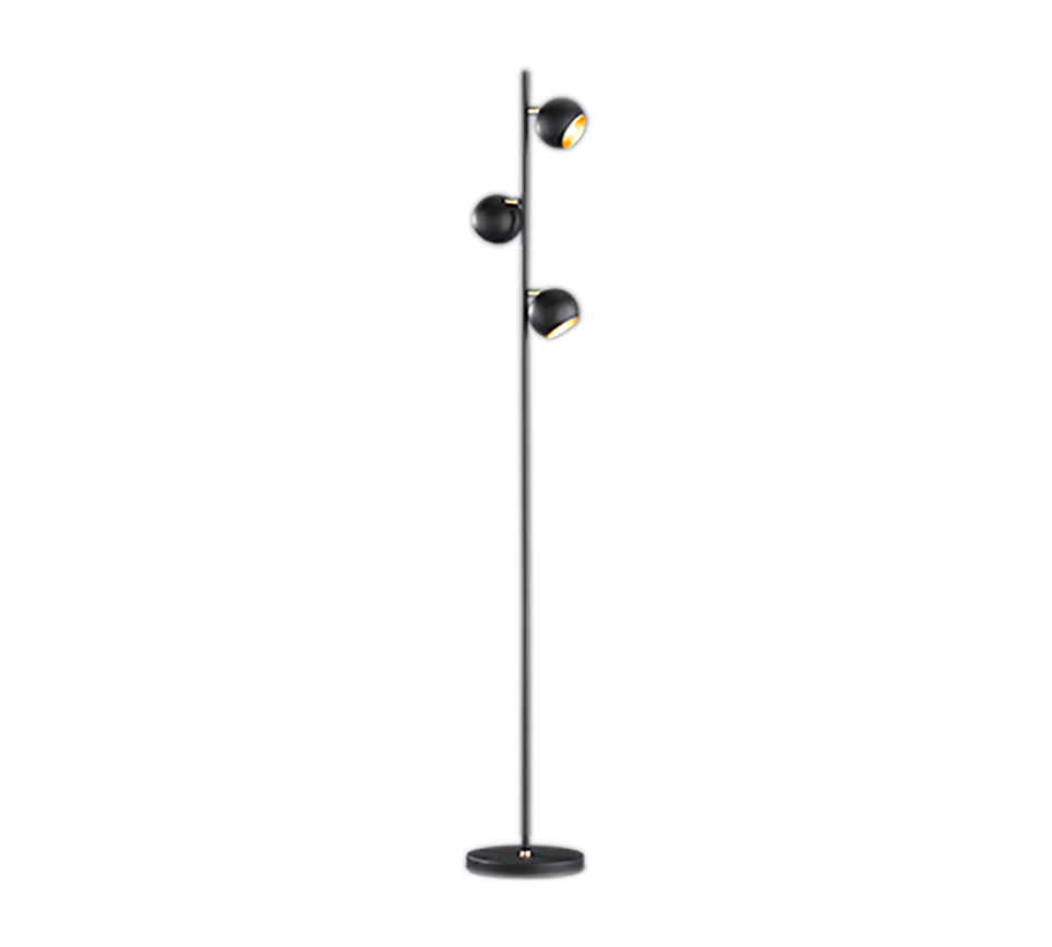 Dakota floor lamp 3xG9 matt black/gold — 404600332