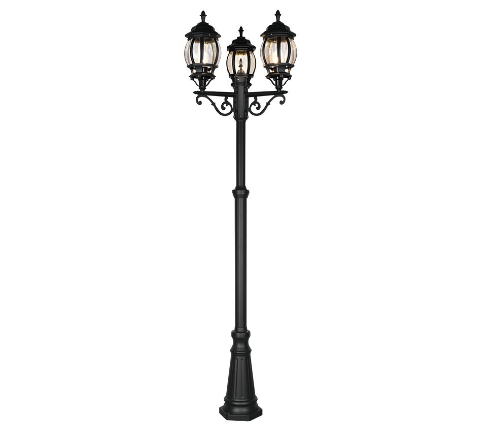 Elvo pole lamp 3-pc 240 cm E27 matt black — 406960332