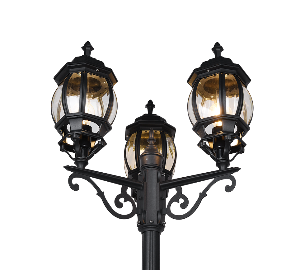 Elvo pole lamp 3-pc 240 cm E27 matt black — 406960332