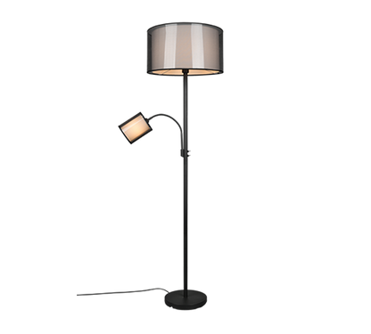 Burton floor lamp with reading light E27+E14 matt black — 411400232