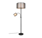 Burton floor lamp with reading light E27+E14 matt black — 411400232